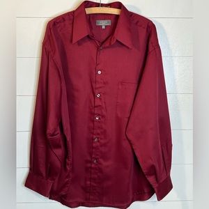 CRAZY HORSE MAROON BUTTON DOWN SZ 17 1/2